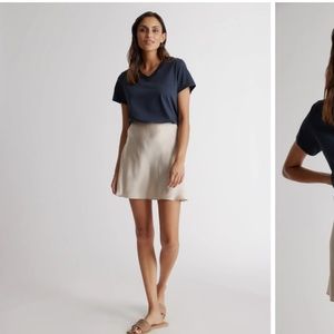 Quince silk mini skirt